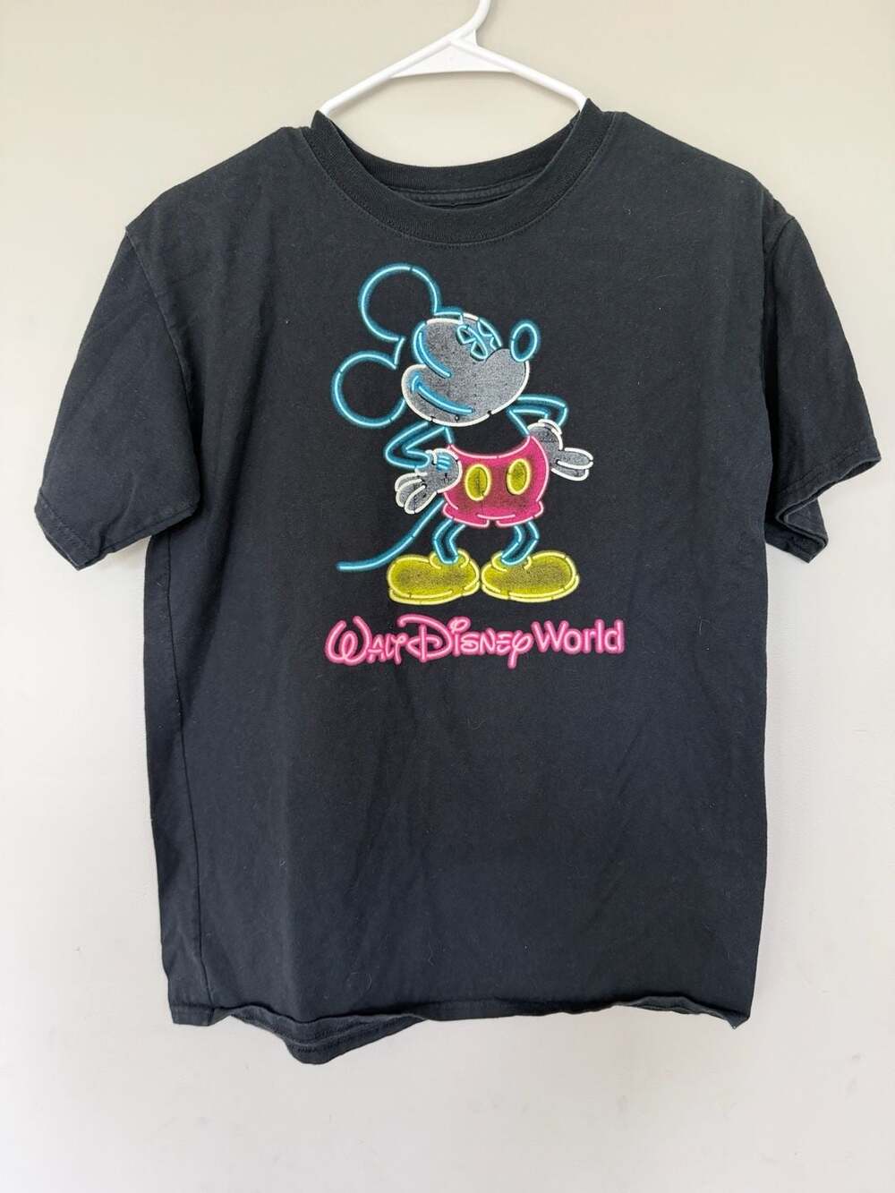 Disney Mickey Mouse Walt Disney World Neon T-Shirt Size Youth XL